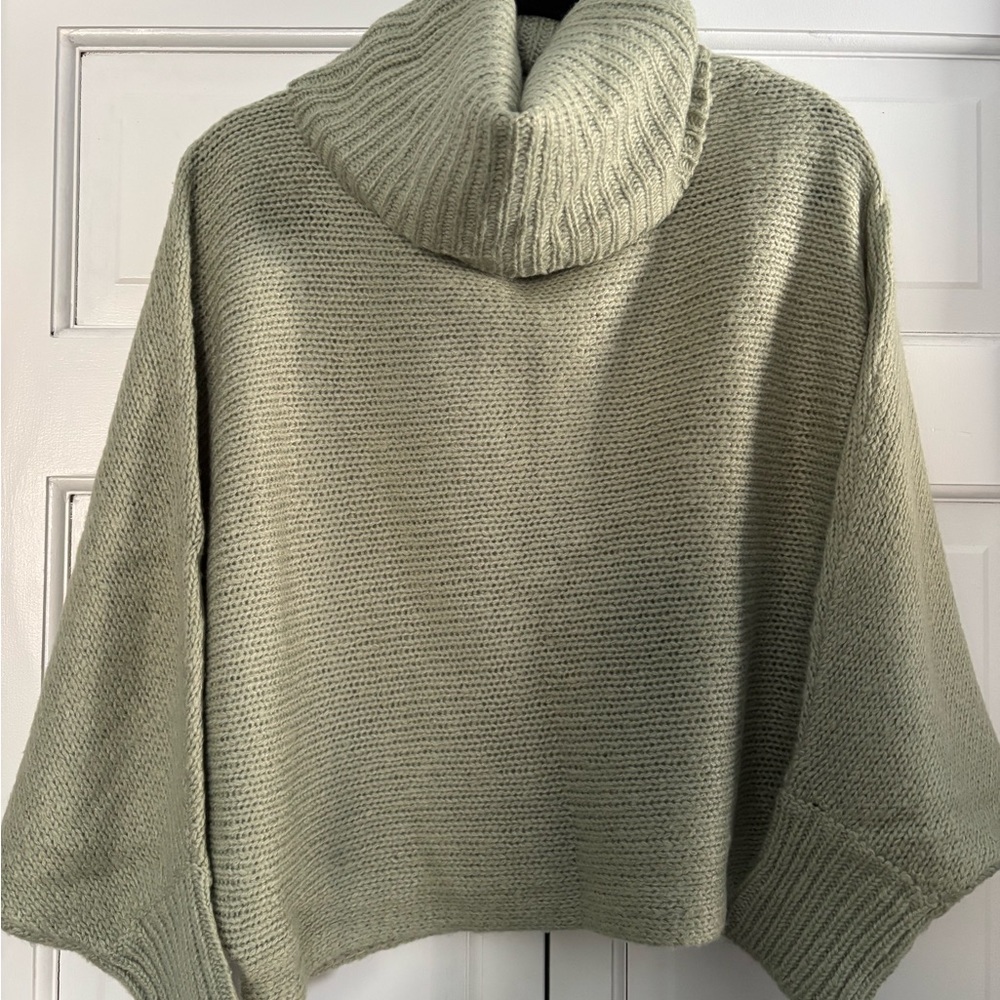 Poof! Sage Green Cowl Neck Sweater
